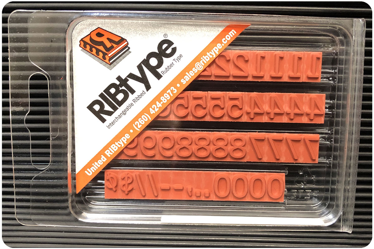 TA13 RIBtype Rubber Stamp Set: 1/4 inch Letters and Numbers