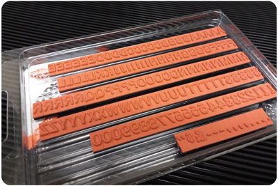 Printer Type Alphabet Lowercase Rubber Stamp Set