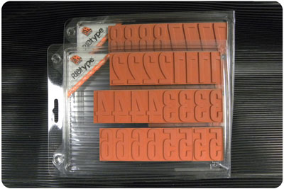 FB19 RIBtype Rubber Stamp Set: 1 inch Numbers